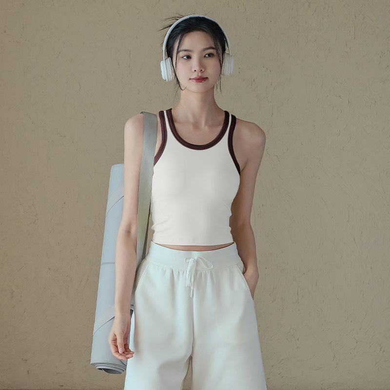 Shock-resistant breast-closing gym bra