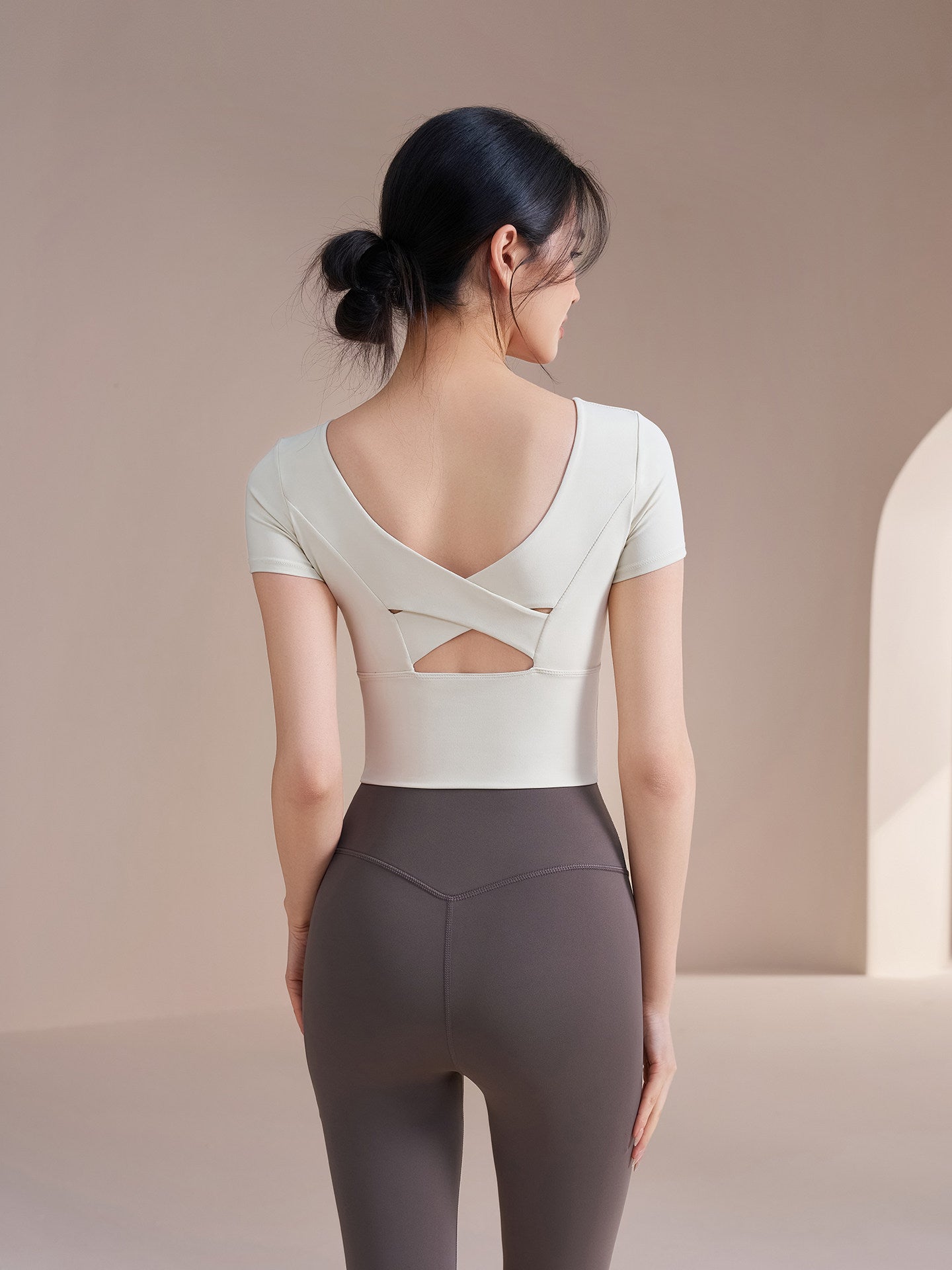 Classic diamond collar professional Pilates short sleeves