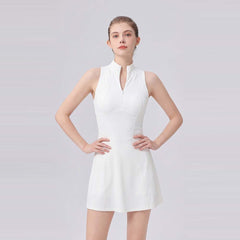 Stand up collar stretch quick-drying tennis dress set
