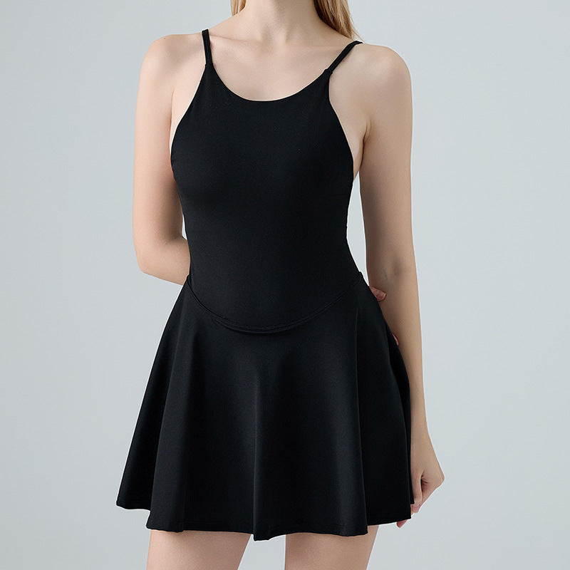 One-piece yoga slip dress with beautiful back