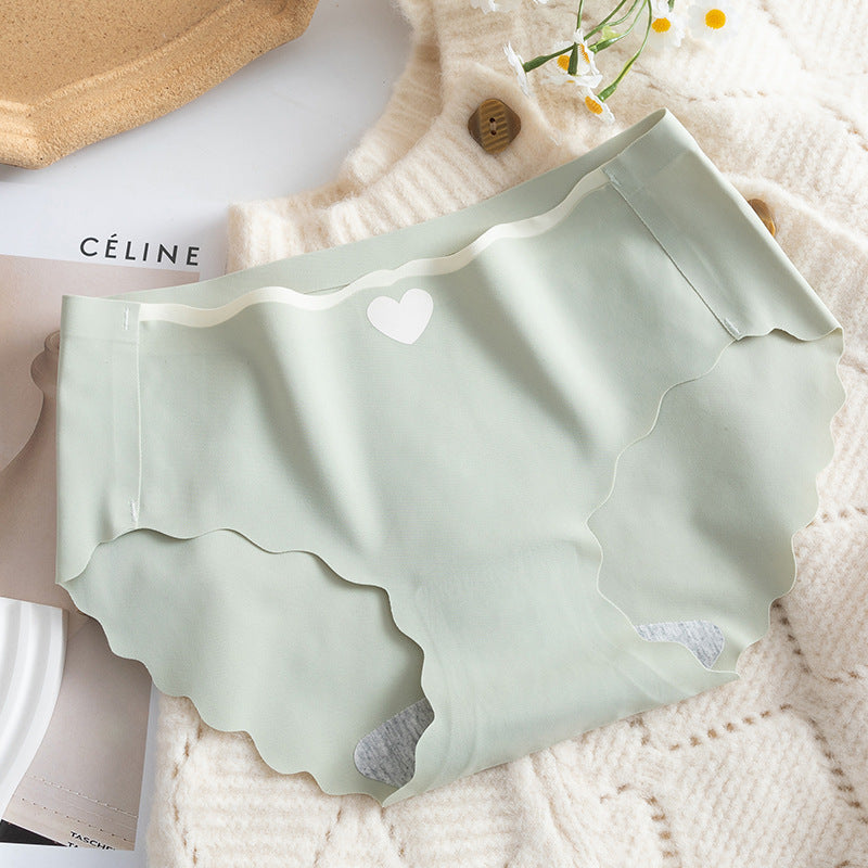 Cotton mid-rise seamless ice silk briefs