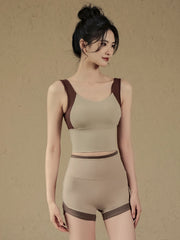 Contrast color shockproof bra