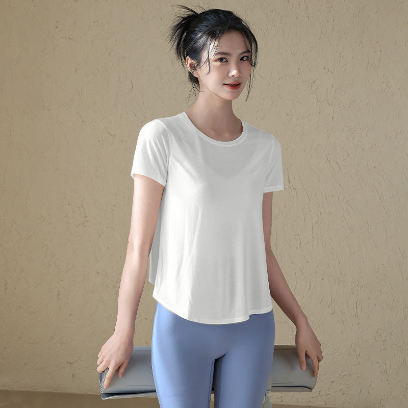 Breathable sports fitness cover-up short sleeves