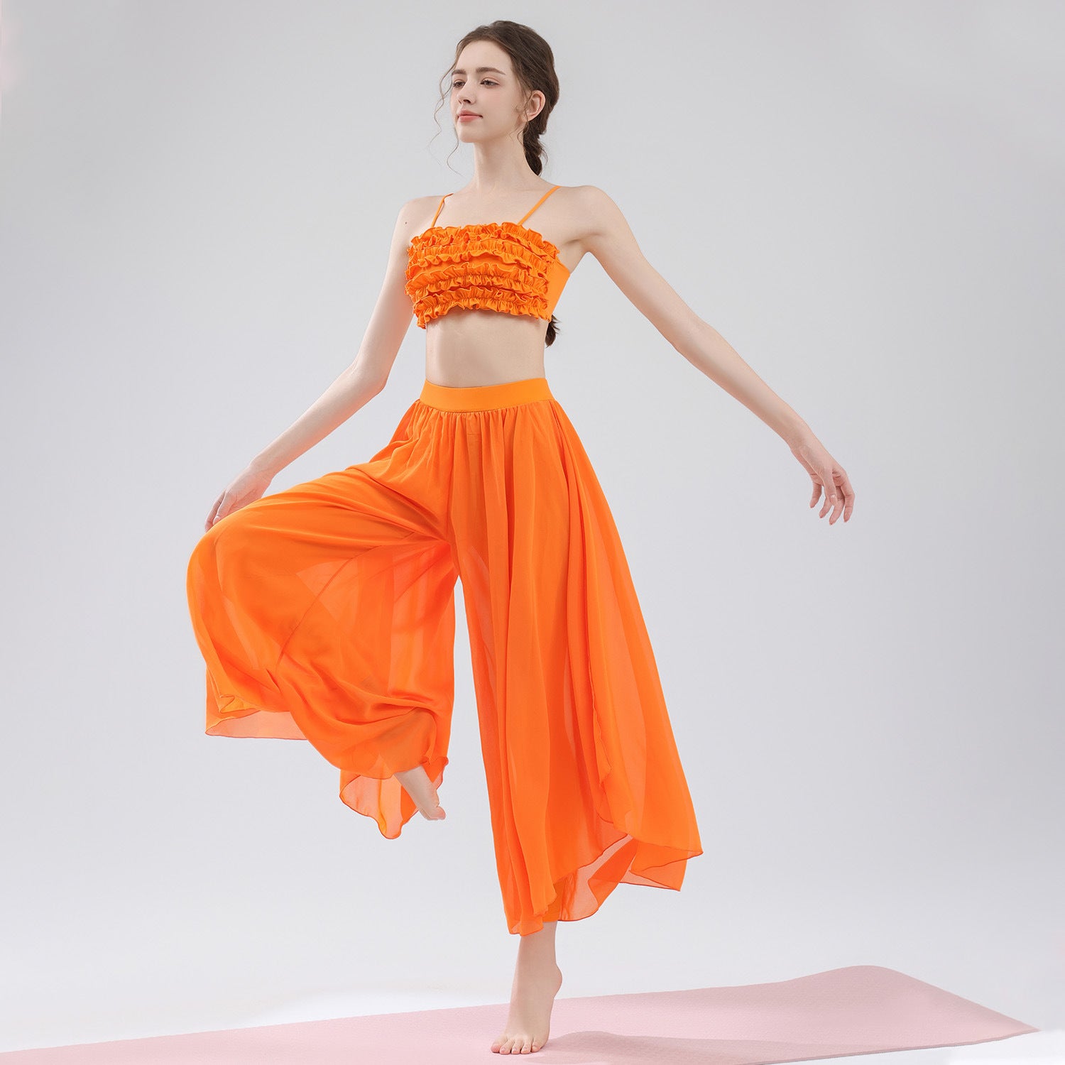 Dunhuang Flying Goddess temperament thin lace flowing chiffon set