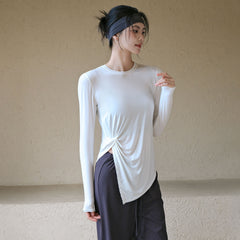 High-end slit comfortable slimming sports T-shirt