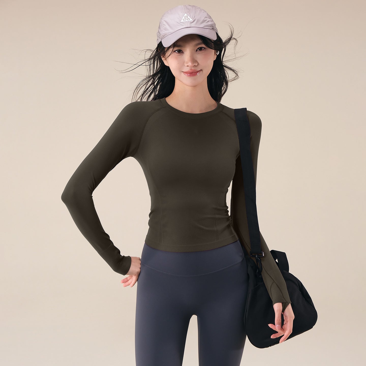 Autumn High Elastic Running Sports T-shirt