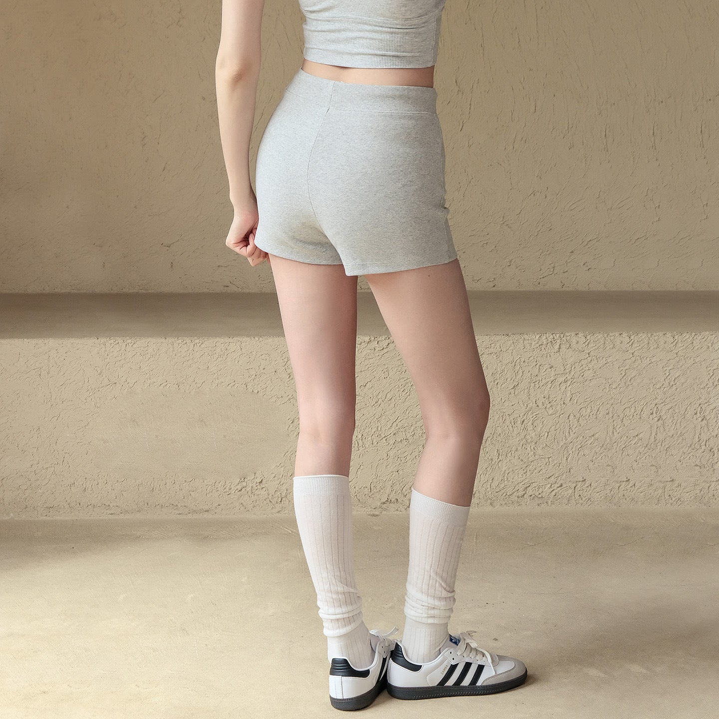 Nude, Breathable, Drawstring running training three-point pants