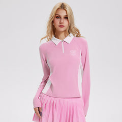 New lapel slim fit tennis long-sleeved top