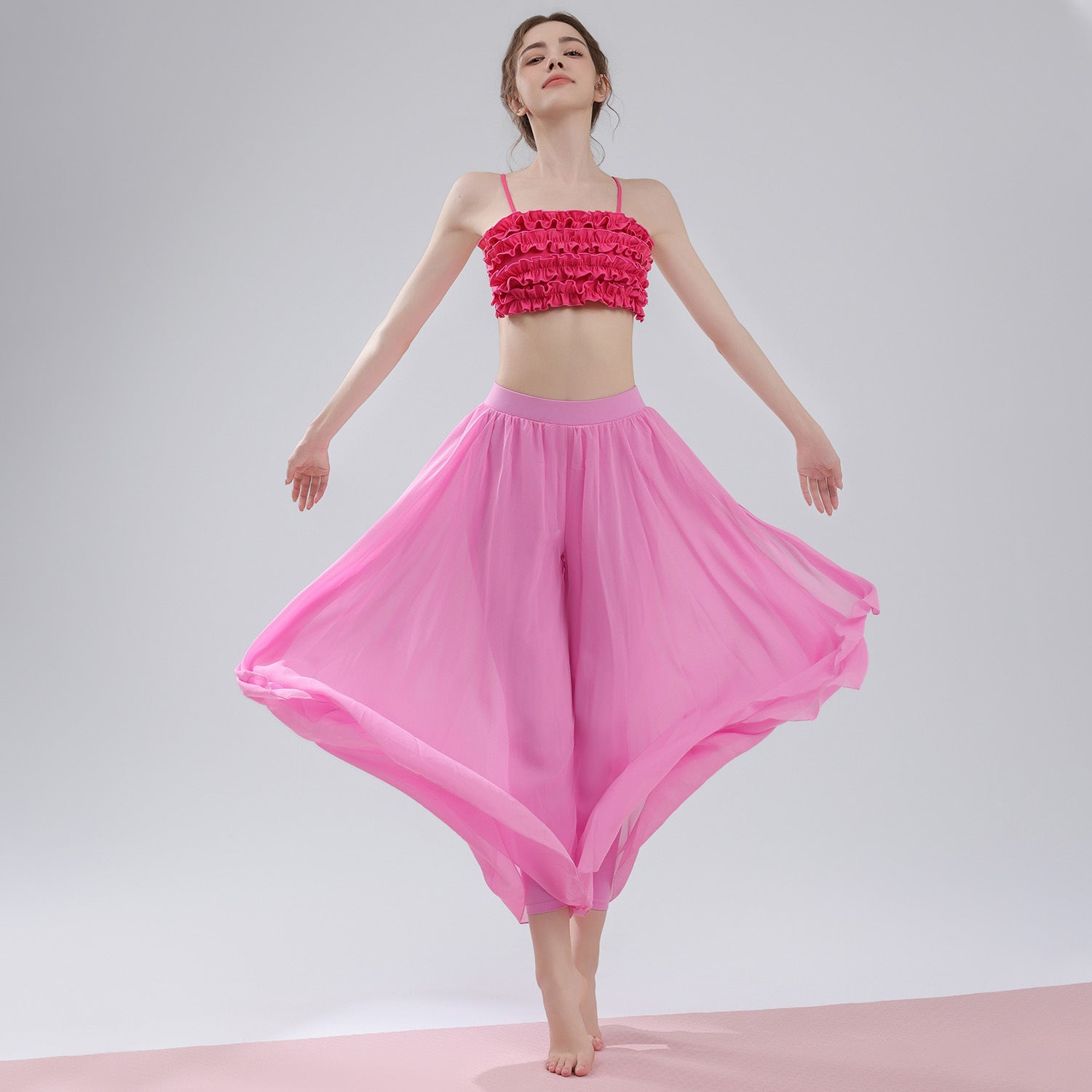 Dunhuang Flying Goddess temperament thin lace flowing chiffon set