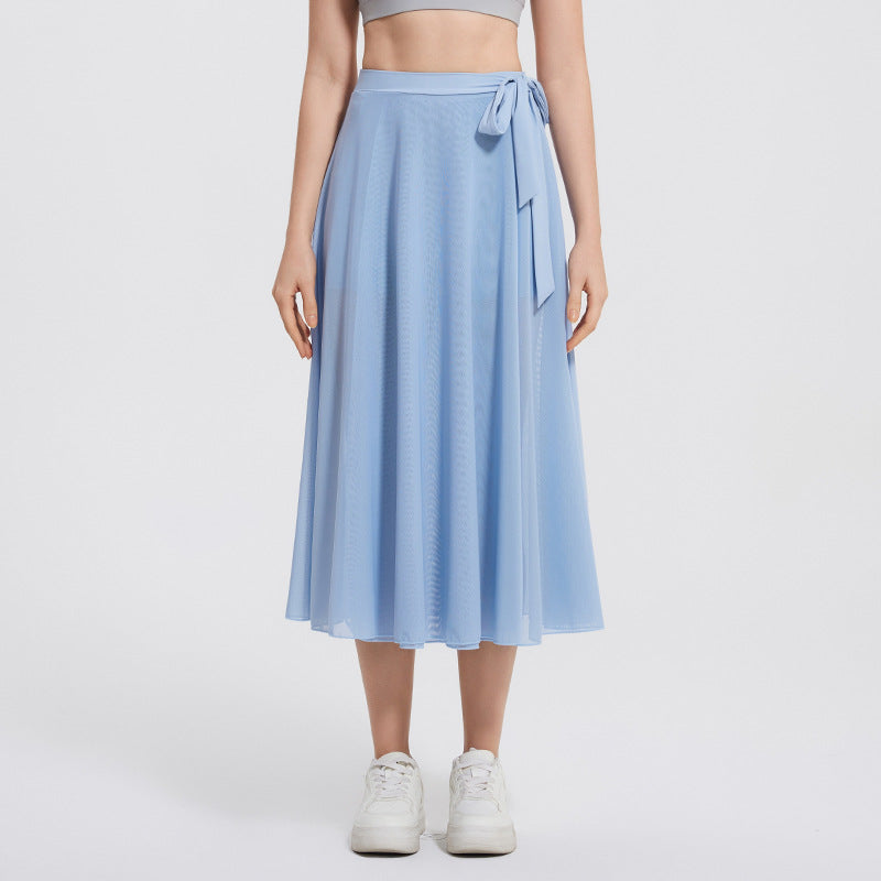 Ballet high-waisted loose-fitting strappy midi skirt