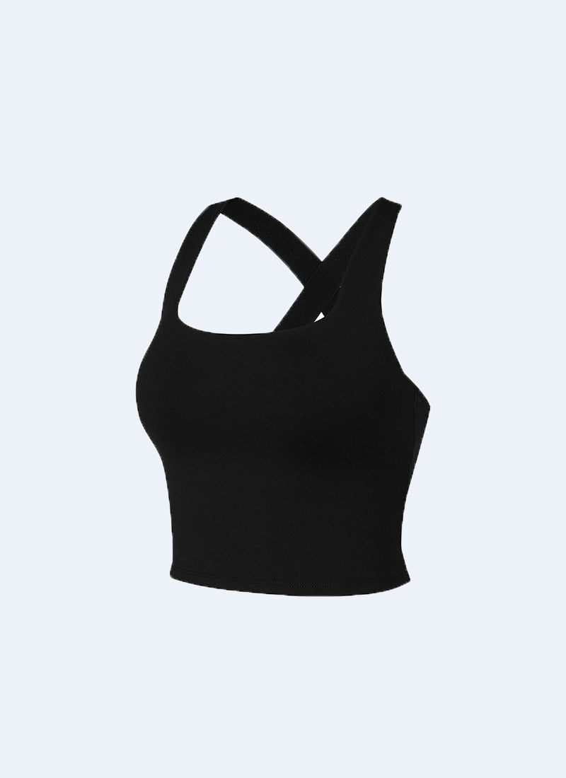 Solid color fashion U-neck beauty back sports fitness bra