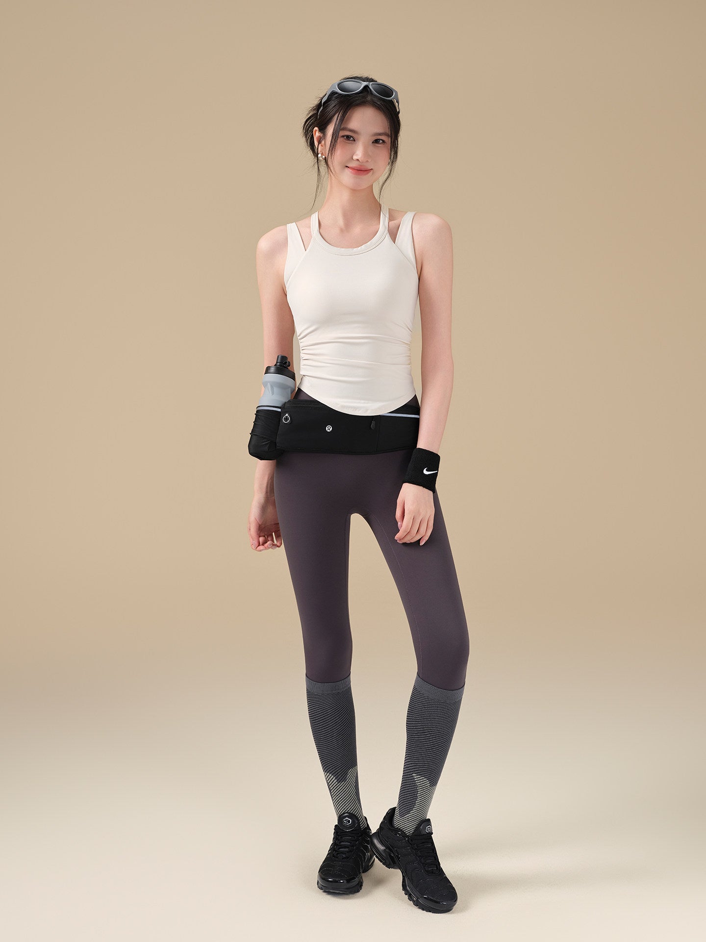 Beautiful Back Racerback Yoga Tank Top with Gathering & Wrapping Support