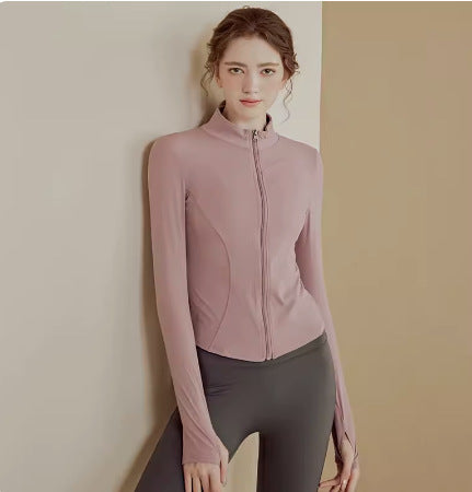 Stand-up collar zip-up quick-drying top