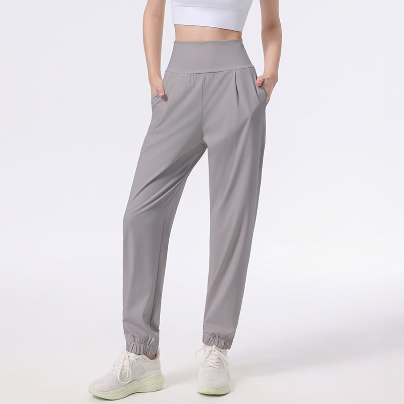 Autumn and winter high-waisted loose slimming fitness trousers