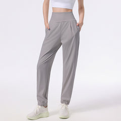 Autumn and winter high-waisted loose slimming fitness trousers