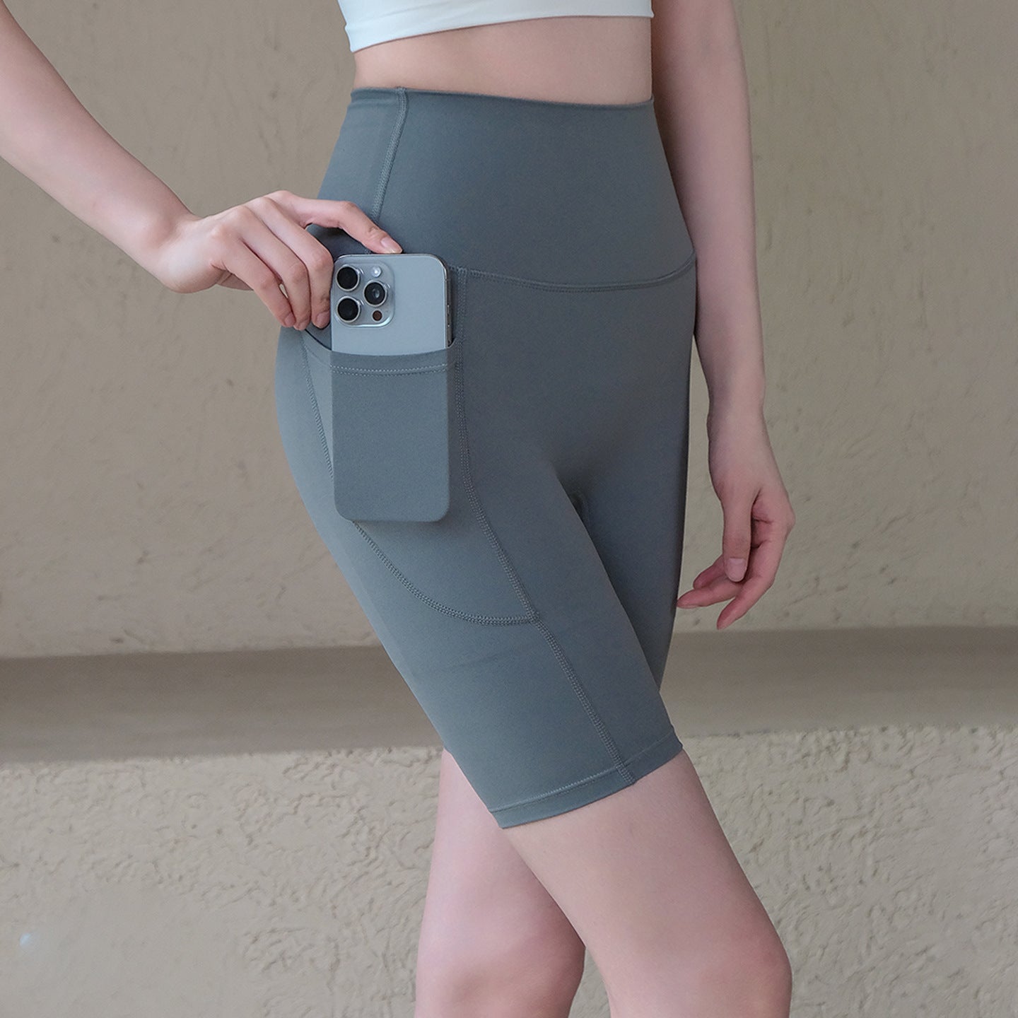 High-waisted, Hip-lifting, Skinny, Breathable, Running, Fitness, Cycling, Sports quad pants