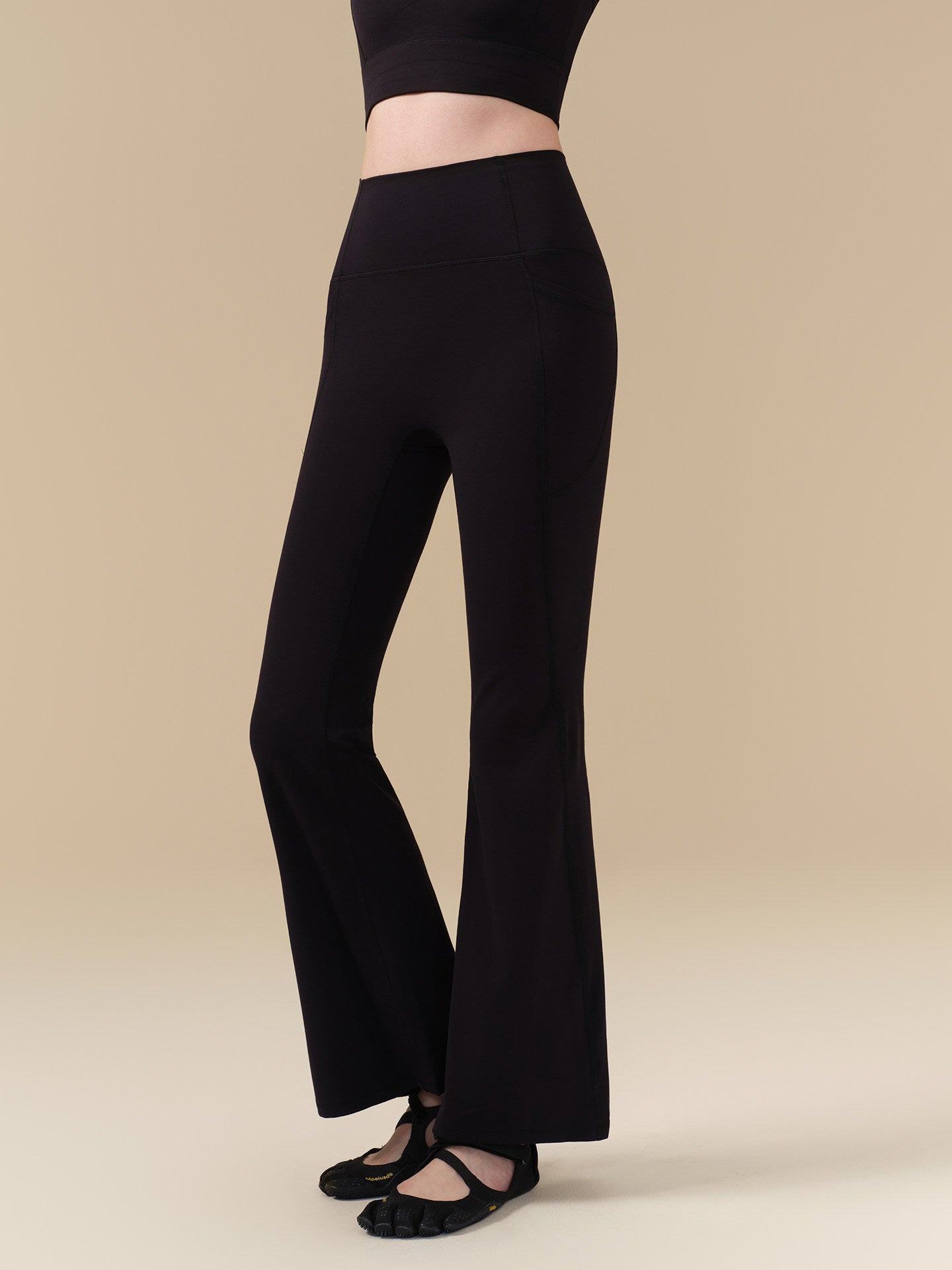 Autumn and winter high-elastic lycra sports cloud-sensing yoga bell-bottoms