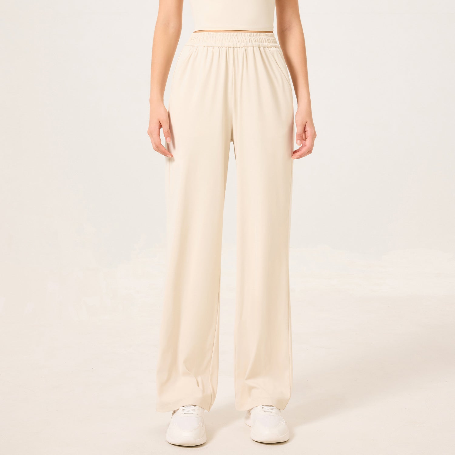 New high-elastic straight-leg wide-leg pants