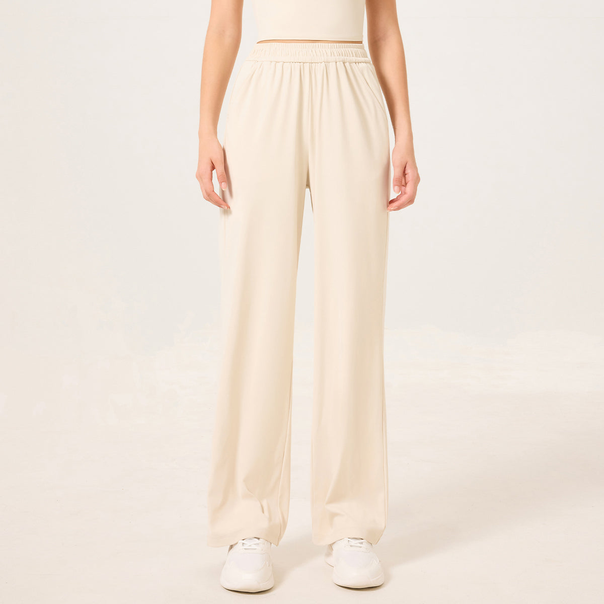 New high-elastic straight-leg wide-leg pants