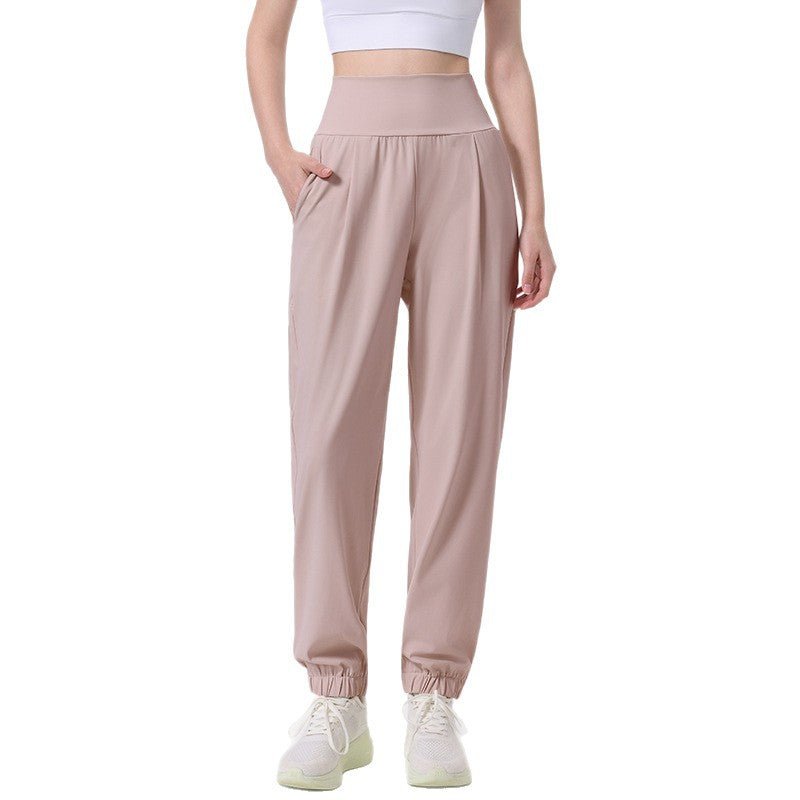 Autumn and winter high-waisted loose slimming fitness trousers