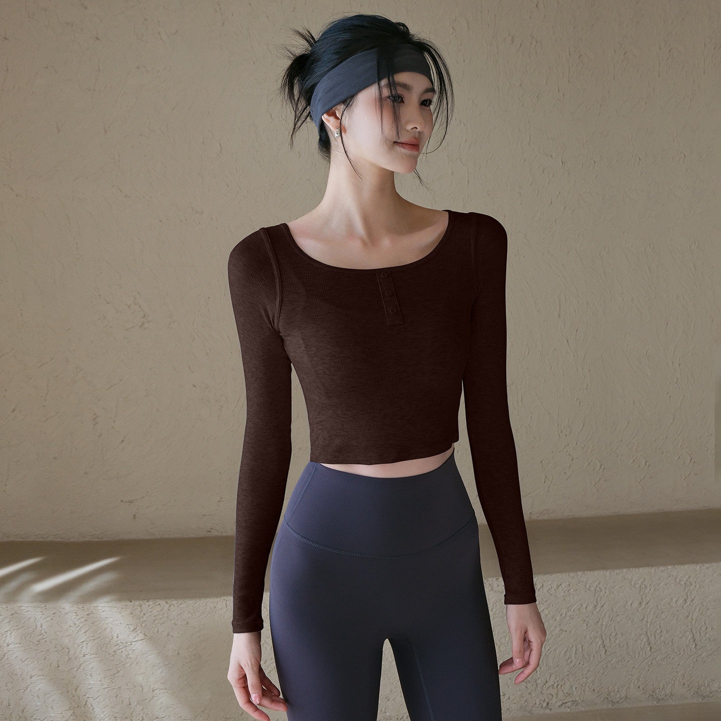 Slim short Pilates training fitness long sleeves