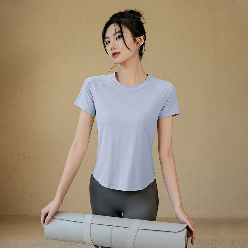 Quick-dry mesh yoga t-shirt