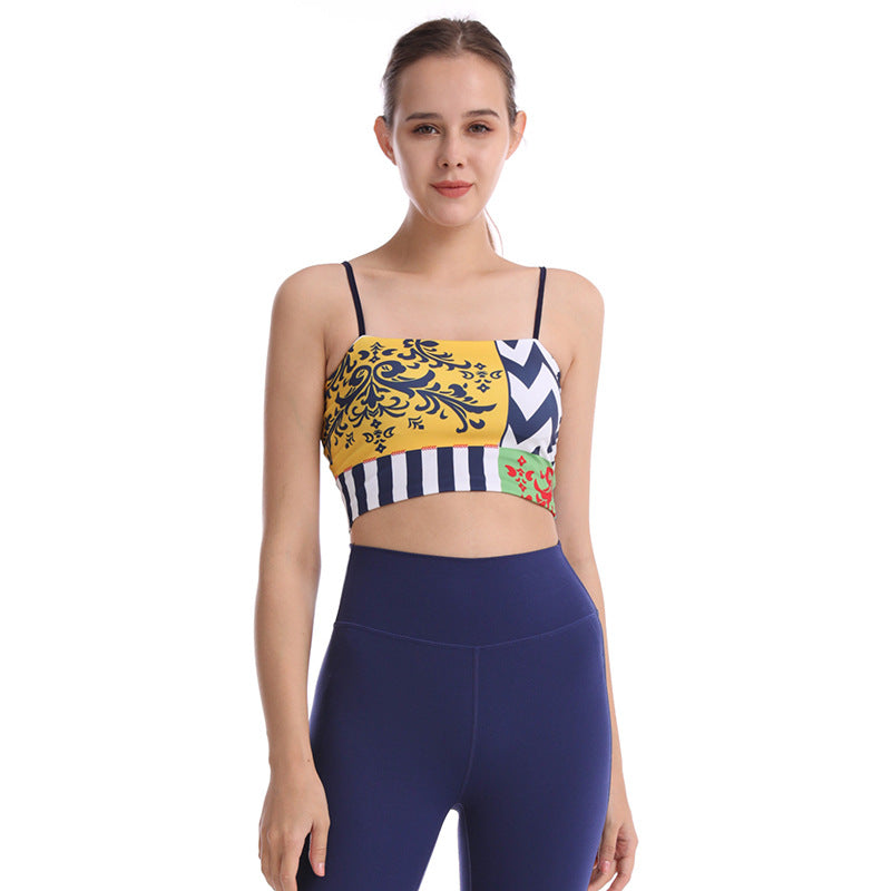 Printed one-piece sports bra