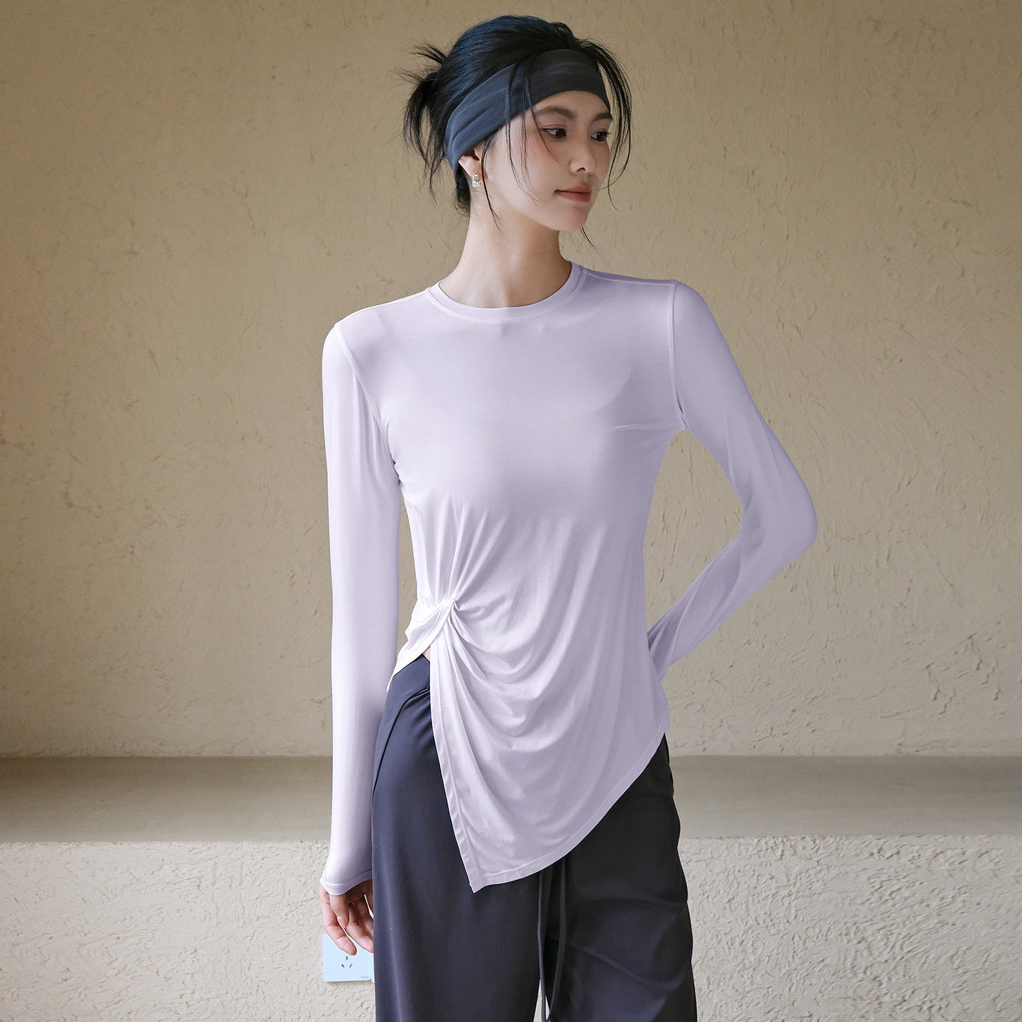 High-end slit comfortable slimming sports T-shirt