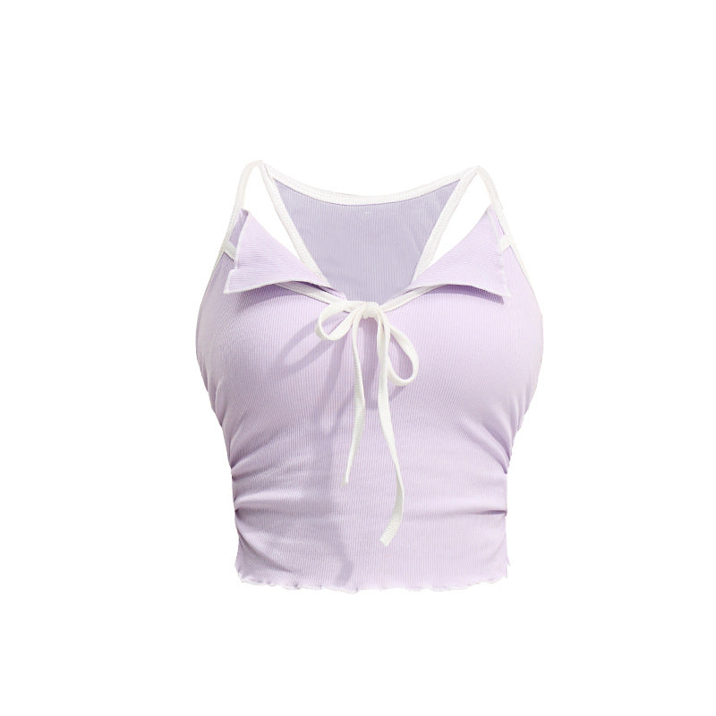 Threaded lapel necklace chest pad I-zigzag vest