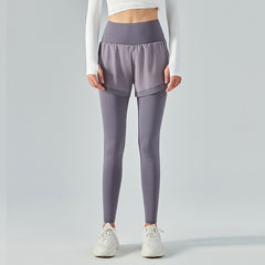 High-waisted stretch mesh anti-runaway running breathable sports skinny trousers
