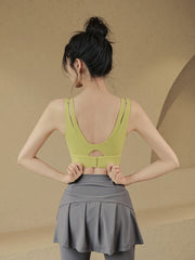 Shockproof cross-back sports bra