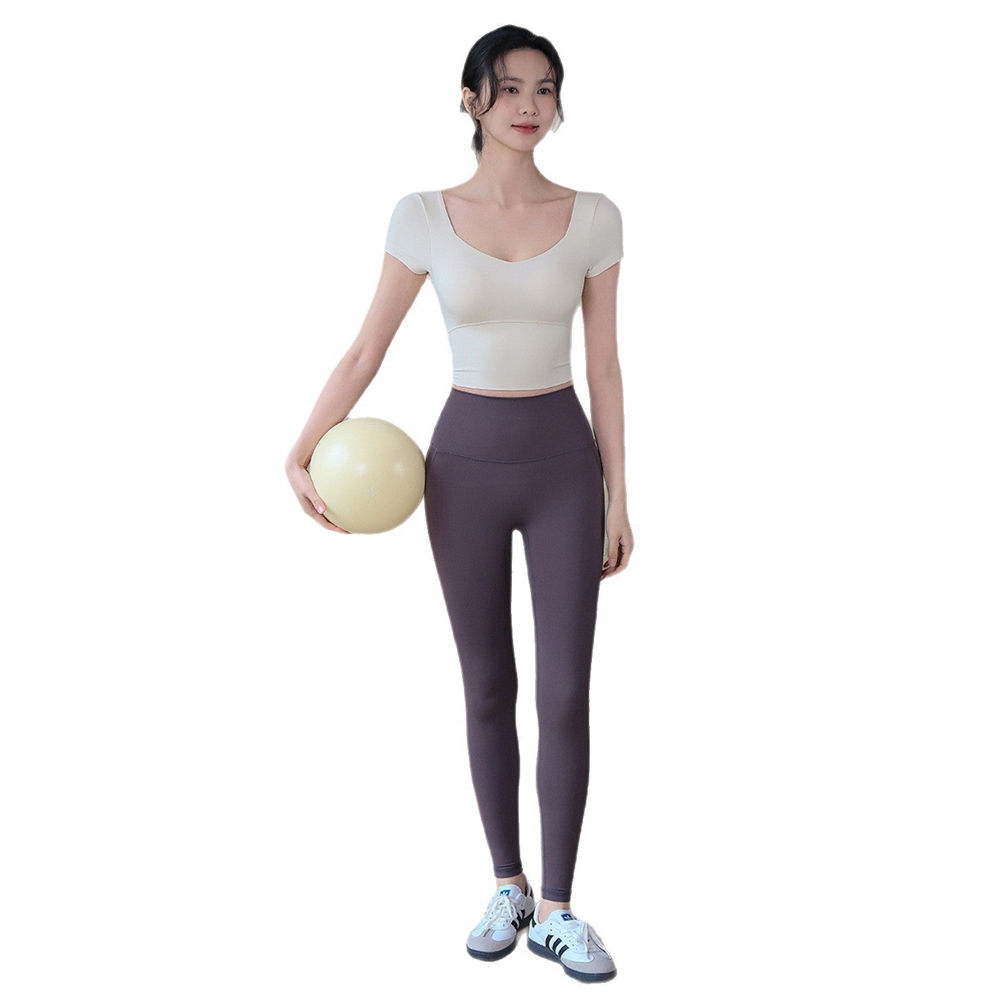 Breathable mesh beautiful back slimming sports running training fitness short sleeves