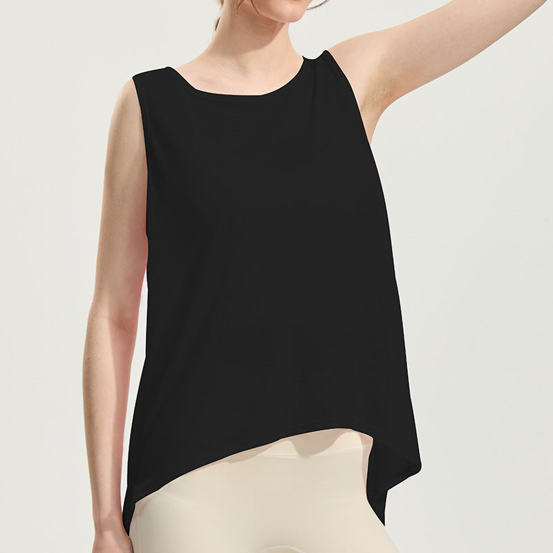 Sleeveless running cover-up with back slit