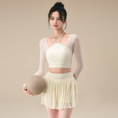 Mesh breathable sports T-shirt with long sleeves