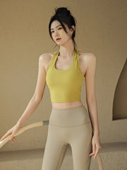 Halter neck shockproof back bra