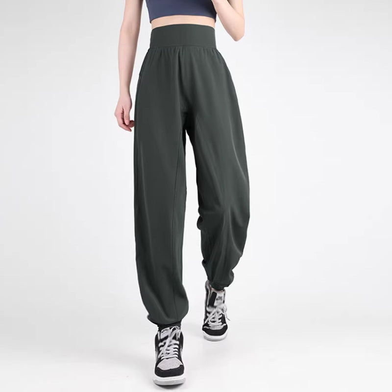 Thin loose leg-stringed running fitness quick-drying pants