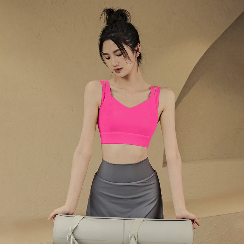 Shockproof cross-back sports bra