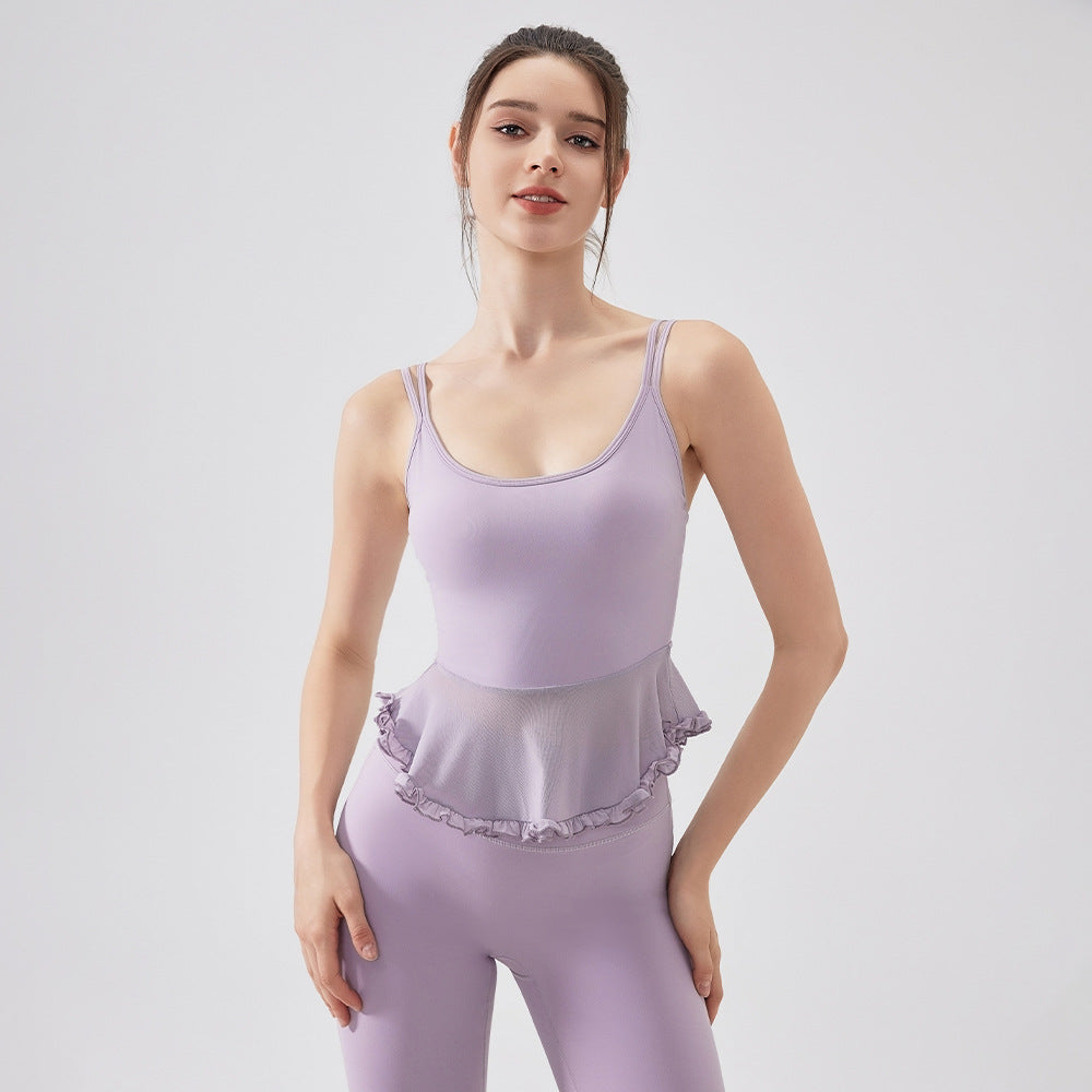 Airy patchwork lace yoga Pilates fitness bra