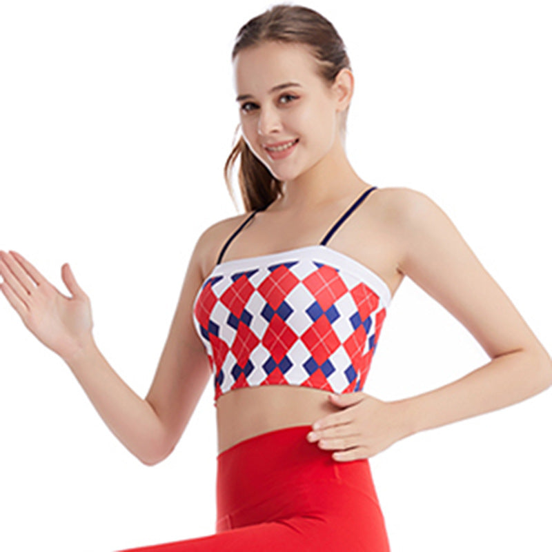 Printed one-piece sports bra
