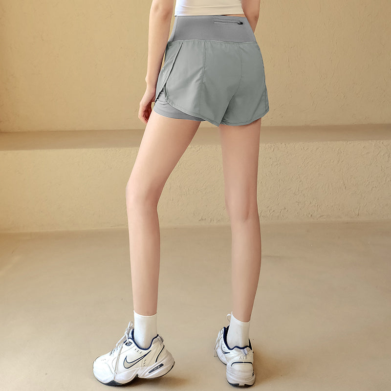 Quick-drying anti-glare fake two-piece shorts