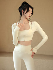 Ribbed temperament yoga long sleeves