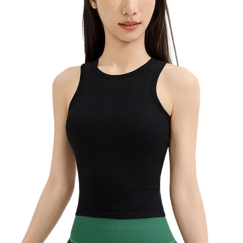Ribbed crew tie chest pad sports vest