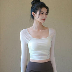 New Fall Comfortable Sports Long Sleeves with Chest Padding