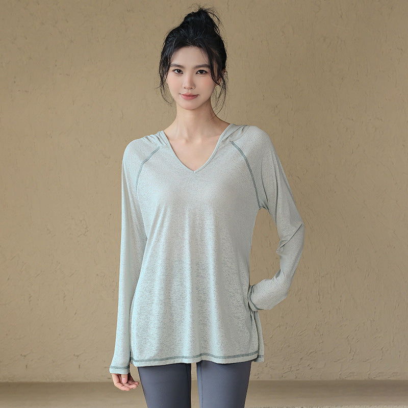 Hooded Loose-Fit Long Sleeve Pullover