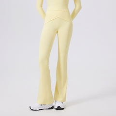 Nude tummy tucking high stretch sweatpants yoga bell bottoms