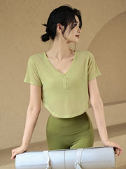 Loose quick-drying smock yoga short-sleeved T-shirt