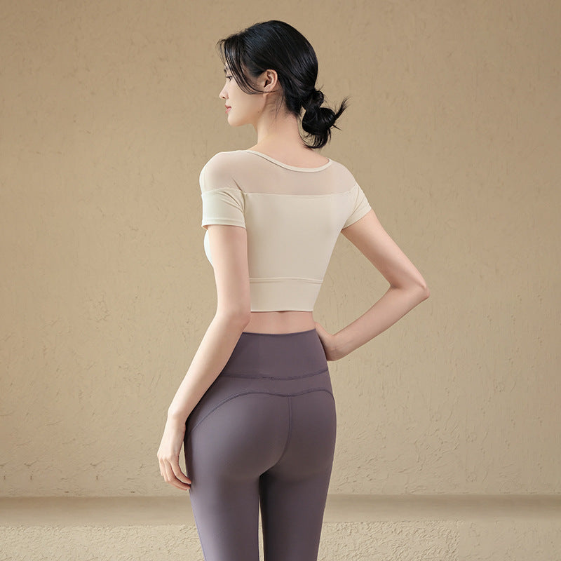 Padded slim-fit short sleeve t-shirt