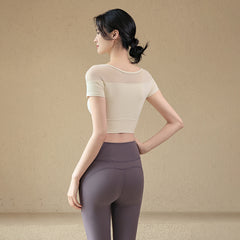 Padded slim-fit short sleeve t-shirt