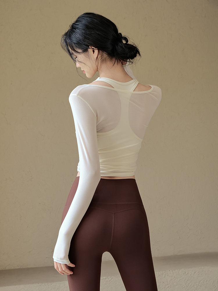 High-end temperament professional yoga long-sleeved cover-up