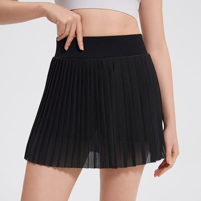 Pleated quick-dry high-waisted tennis badminton skirt